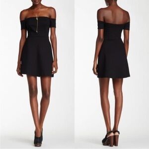 Free People Black Mambo Skater Mini Dress Size Small Off Shoulder